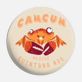 Cancun Mexico Quintana Roo Funny Crab Pin