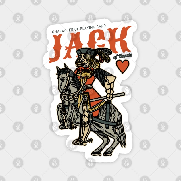 Vintage Character of Playing Card Jack of Hearts Magnet by KewaleeTee