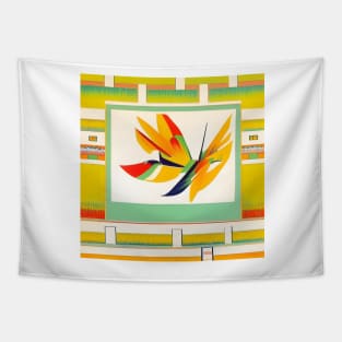 Stylized Butterfly Collage Tapestry