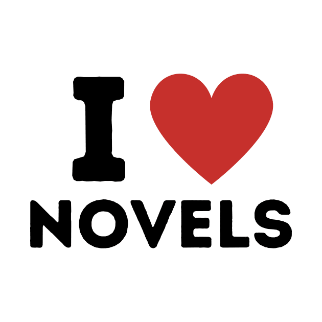 I Love Novels Simple Heart Design by Word Minimalism