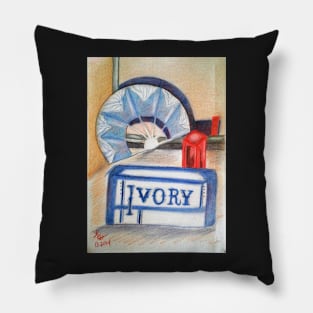 Fan, Ivory, Lipstick Pillow