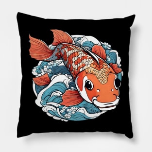 Japanese Koi Fish Design Asian Aesthetic Lover Carp Pillow