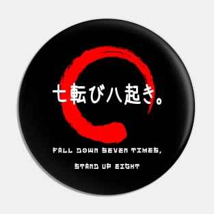 Fall down seven times Japanese quote kanji words character 179 Pin