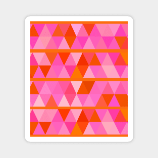 Geometric Bright Orange and Hot Pink Pattern Magnet