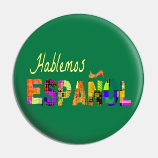 Hablemos Espanol Spanish Teacher Mask Face Cover Colorful Green 2020 Pin