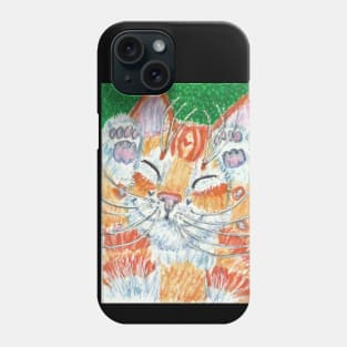 Orange ginger Happy cat Phone Case