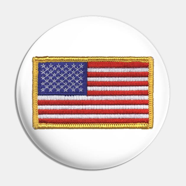 Embroidery American Flag Sticker Pin by anacarminda