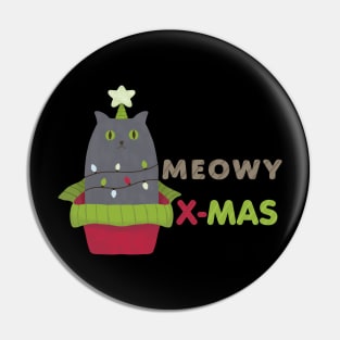 Meowy Christmas Pin