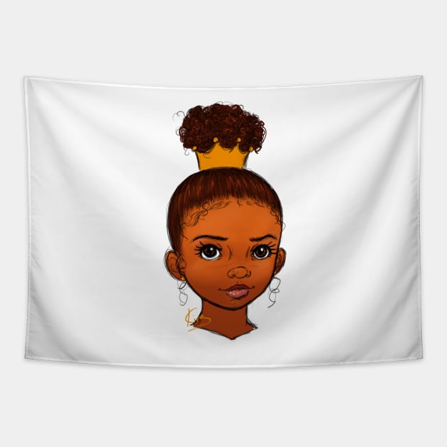 Crown| Little Black girl Princess Tapestry by kiraJ