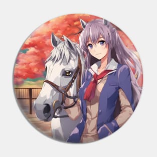 Anime Nation with Horse Colorful Jacket Pin