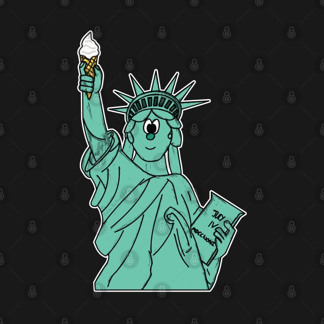 Statue Of Liberty Ice Cream Independence 4th July by doodlerob