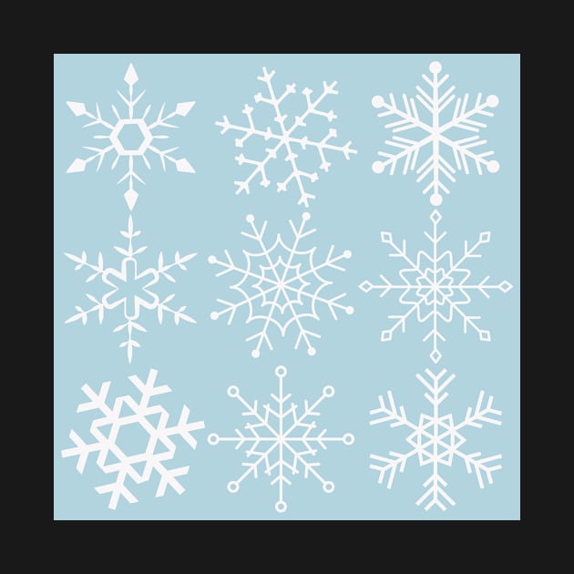 cool blue gray vintage christmas snowflake pattern by opptop