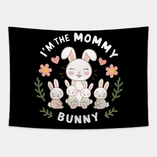 Adorable Mommy Bunny and Babies Springtime Love Design Tapestry