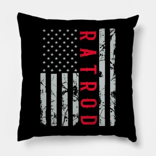 Rat Rod American Flag Pillow