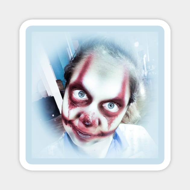 Zombie Clown Stare Magnet by sarahkathart90