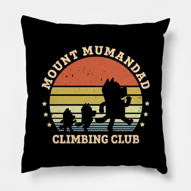 Mount Mumandad Climbing Club Retro Pillow by Symmetry Stunning Portrait