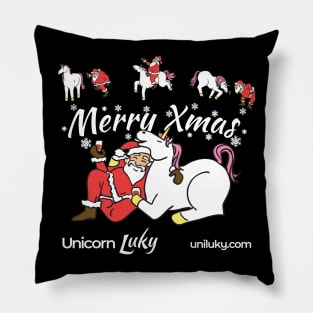 Xmas in black with Unicorn Luky and Santa Pillow
