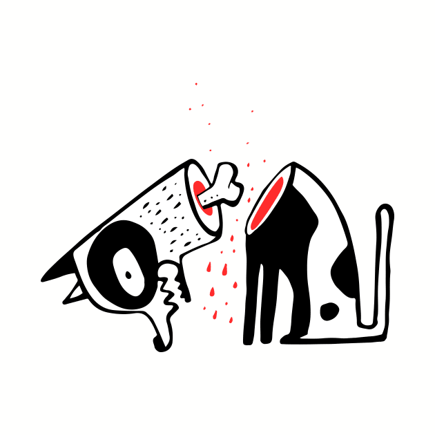 Beheaded dog vector illustration by bernardojbp