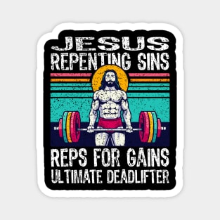 Jesus The Ultimate Deadlifter Magnet