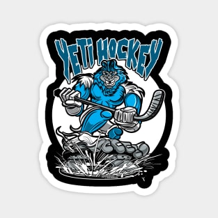 Yeti Hockey Player Mascot Magnet