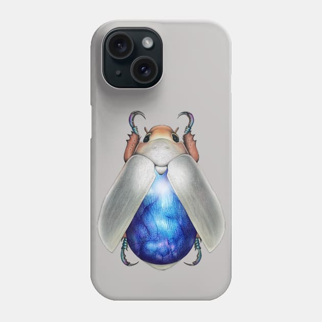 Blue Labradorite Beetle Phone Case by illucalliart