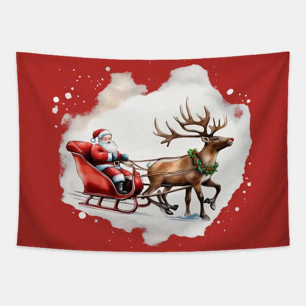 Christmas sleigh Tapestry by Ezhael