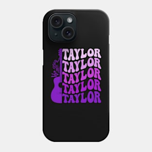 Taylor First Name I Love Taylor Girl Groovy 80's Vintage Phone Case