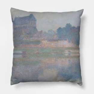 L'eglise De Vernon, Temps Gris by Claude Monet Pillow