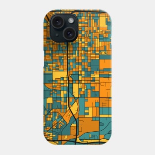 San Bernardino Map Pattern in Orange & Teal Phone Case