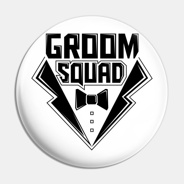 Groom Squad Bachelor Party for Groomsmen Black Text Pin by ghsp