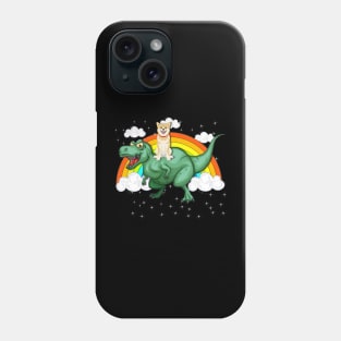 T Rex Dinosaur Riding Shiba Inu Dog Phone Case