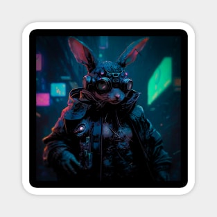Cyberpunk Bunny Magnet