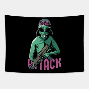 Alien attack Tapestry