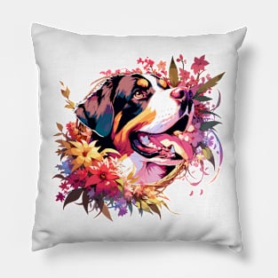 Greater Swiss Mountain Dog Celebrates Mothers Day - The Perfect Dog Mom Gift Pillow