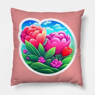 Pink Tulips Pillow