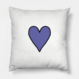 Small Very Peri Periwinkle Blue Heart Line Drawing Color of the Year 2022 Pillow