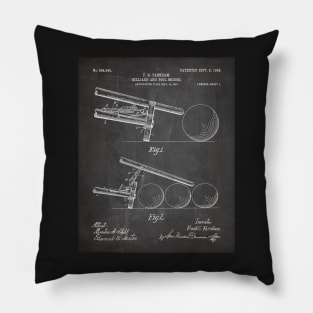 Pool Bridge Patent - Pool Art - Black Chalkboard Pillow