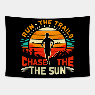 Running vintage style , Trail runner adventure Tapestry