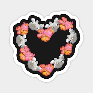 Floral love heart peach and white Magnet