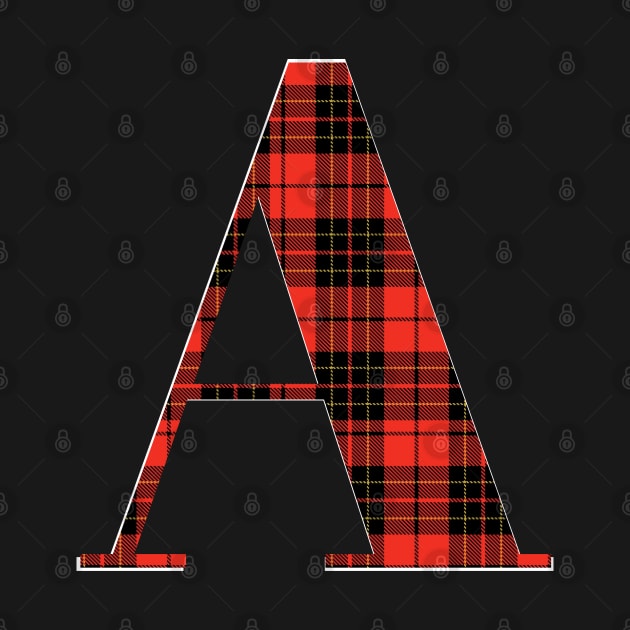 Letter A - Simple Scottish Tartan Monogram Initial by tnts