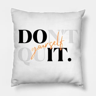 Black Orange Simple Typography Pillow