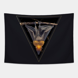 Bat Occupying Golden Triangle- occult goth aesthetic Tapestry