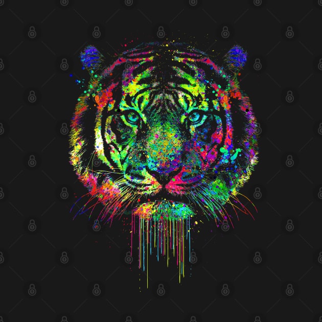 Colorful Dripping tiger by clingcling