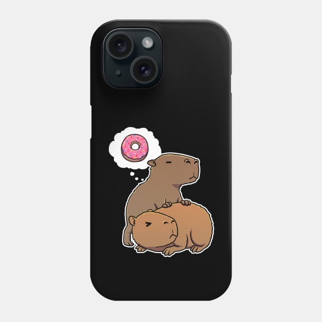 Capybara smell donut Phone Case by capydays