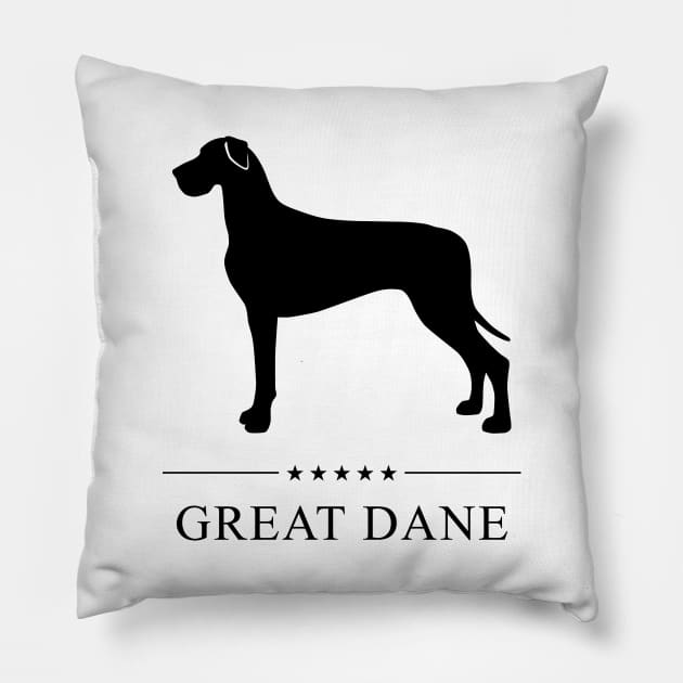 Great Dane Black Silhouette Pillow by millersye