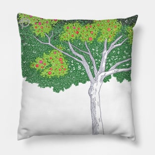 Green Tree Circle Design Pillow