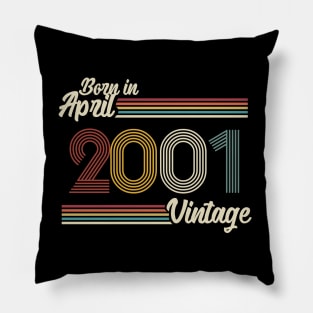 Vintage Born In April 2001 Pillow