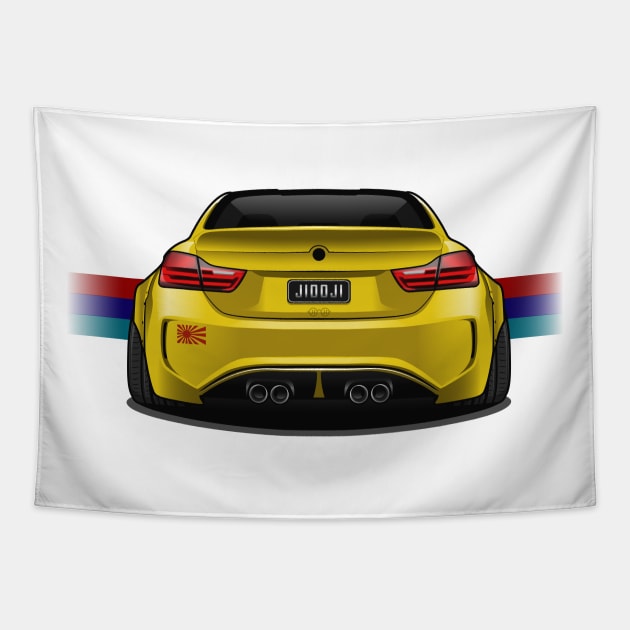 M4 Coupe Wide Body Kit (Yellow) Tapestry by Jiooji Project