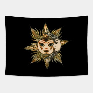 Astronomy Sun and Moon - Vintage Sketch Tapestry