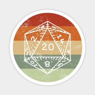 DnD D20 Retro Sunset Magnet